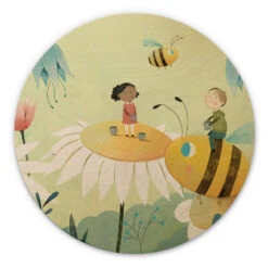 Wall Circle Wood Loske - Honey Bees