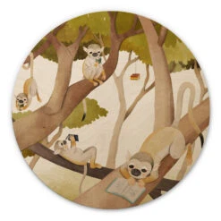 Wall Circle Wood Loske - Monkey Friends