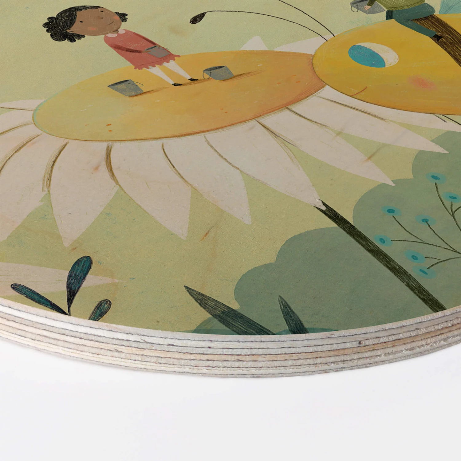 Wall Circle Wood Loske - Honey Bees - Image 3