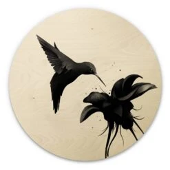 Wall Circle Wood Ireland - Humming Bird