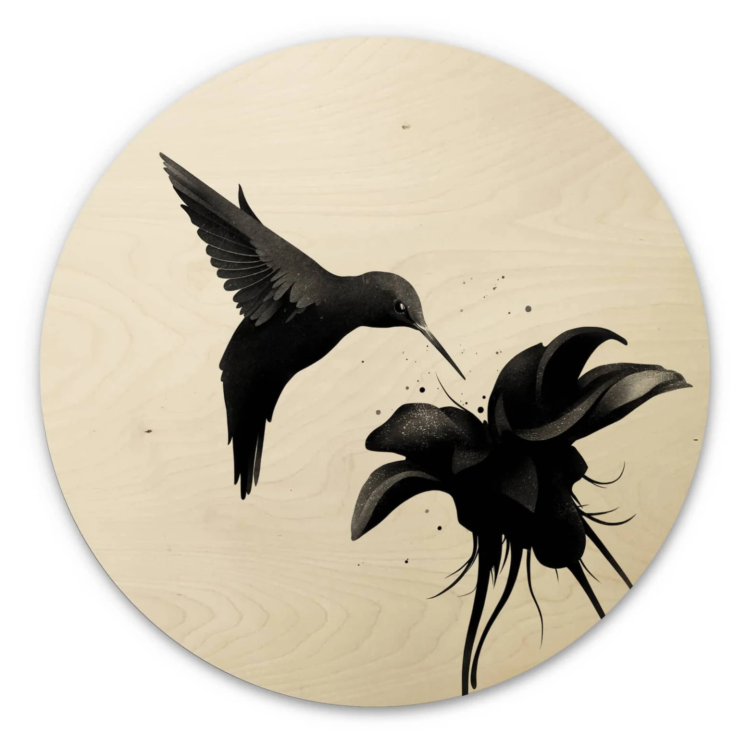 Wall Circle Wood Ireland - Humming Bird