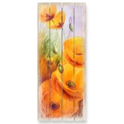 Wooden Wall Art - Poppies In The Field
