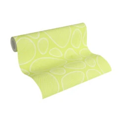 Colourcourage® Non-woven Wallpaper Artist Edition No. 1 Vilde Beach Green, White By Lars Contzen