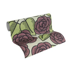 Colourcourage® Non-woven Wallpaper Artist Edition No. 1 Fleur Côtiere Green, Red, Black By Lars Contzen