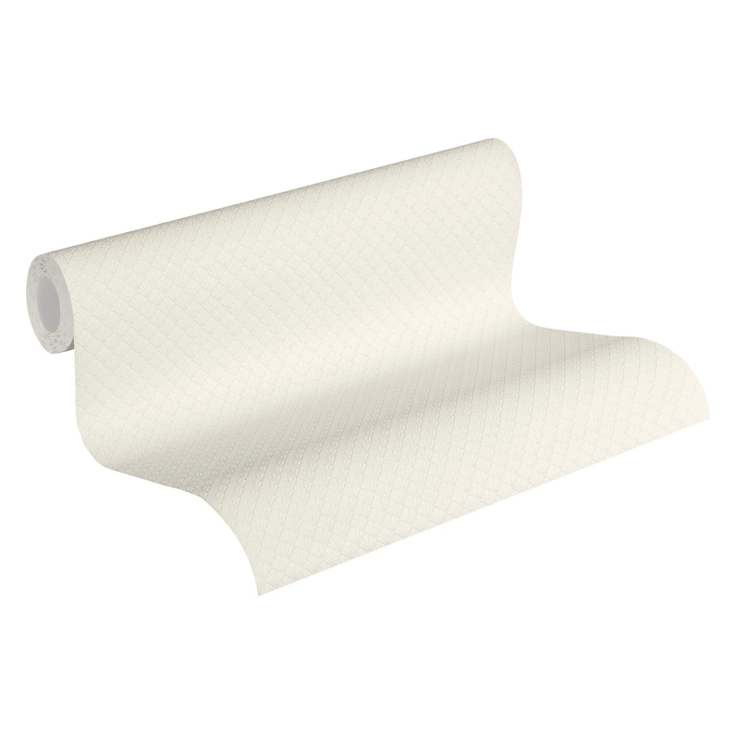 Jette Art Deco Wallpaper In Matt Light Structure In Cream And White Non-woven Wallpaper