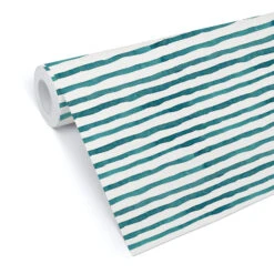 Patterned Wallpaper Watercolour Lines 01 Turquoise