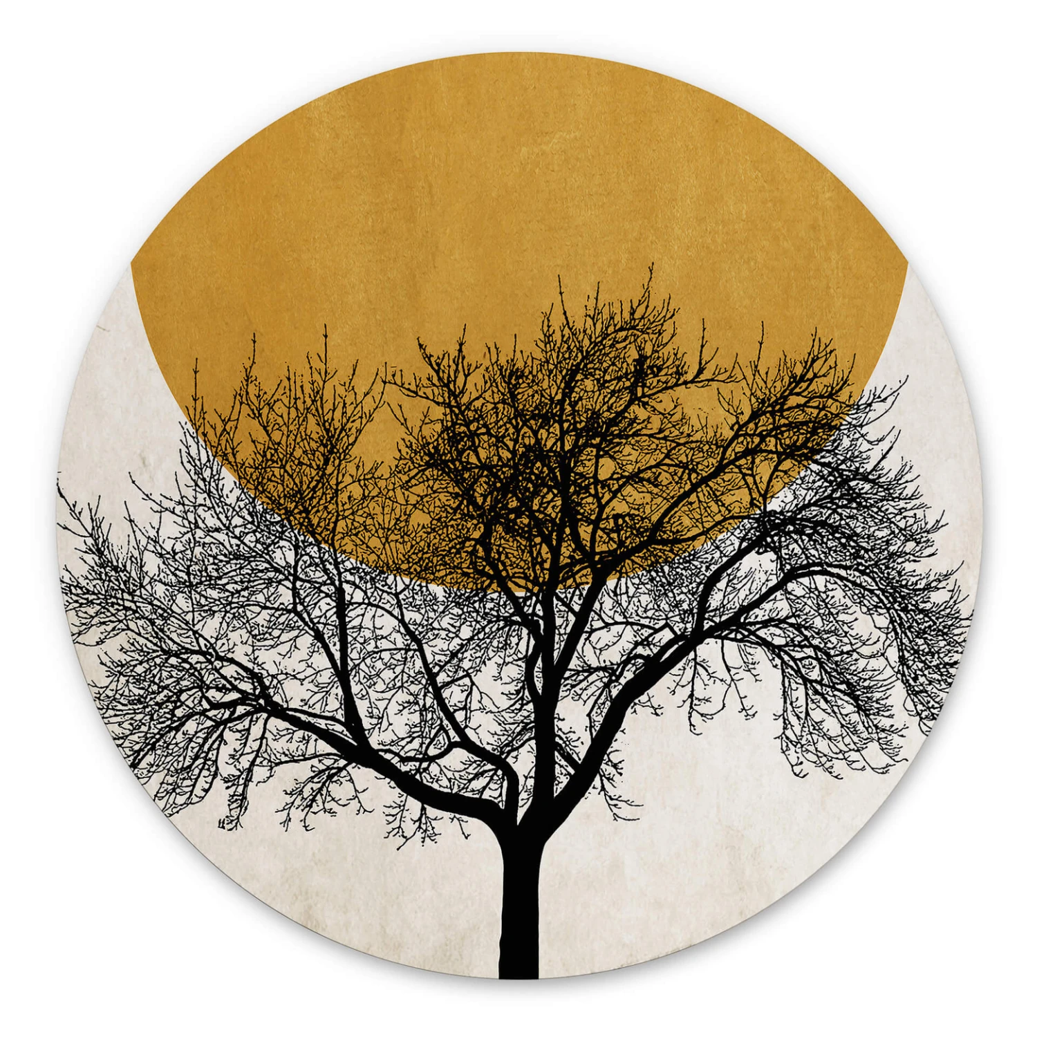 Alu-Dibond Wall Circle Kubistika - Winter Morning