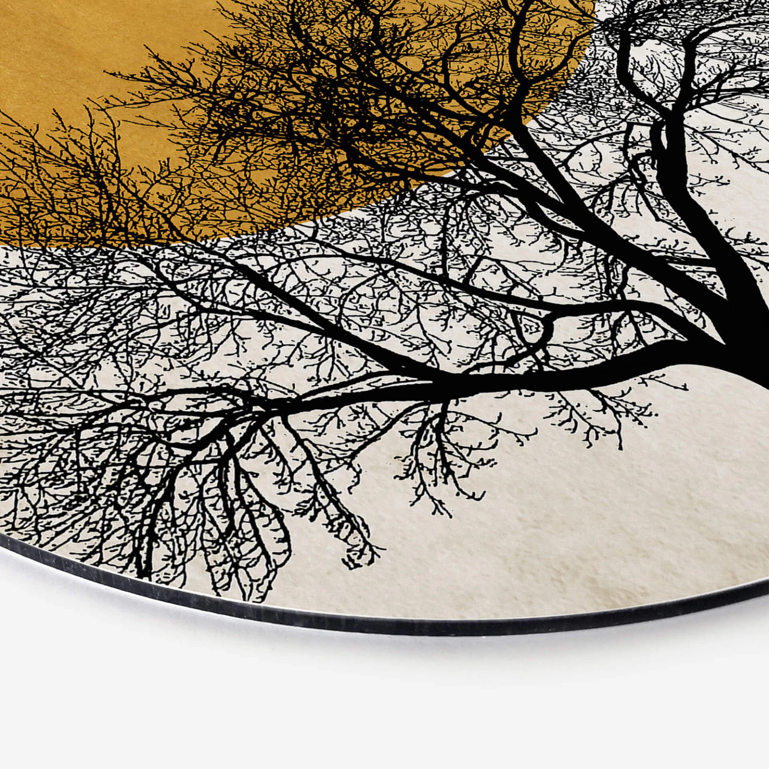 Alu-Dibond Wall Circle Kubistika - Winter Morning - Image 3