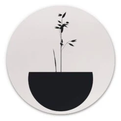 Alu-Dibond Wall Circle Kubistika - Abstract Flower