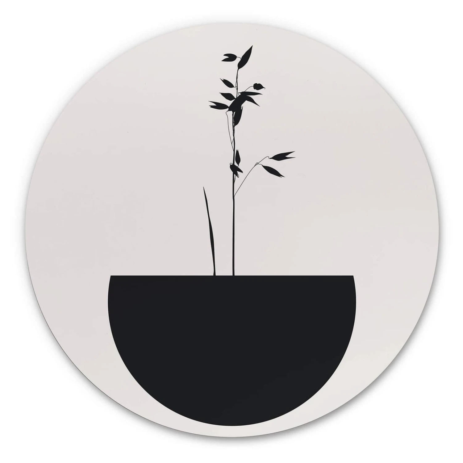 Alu-Dibond Wall Circle Kubistika - Abstract Flower