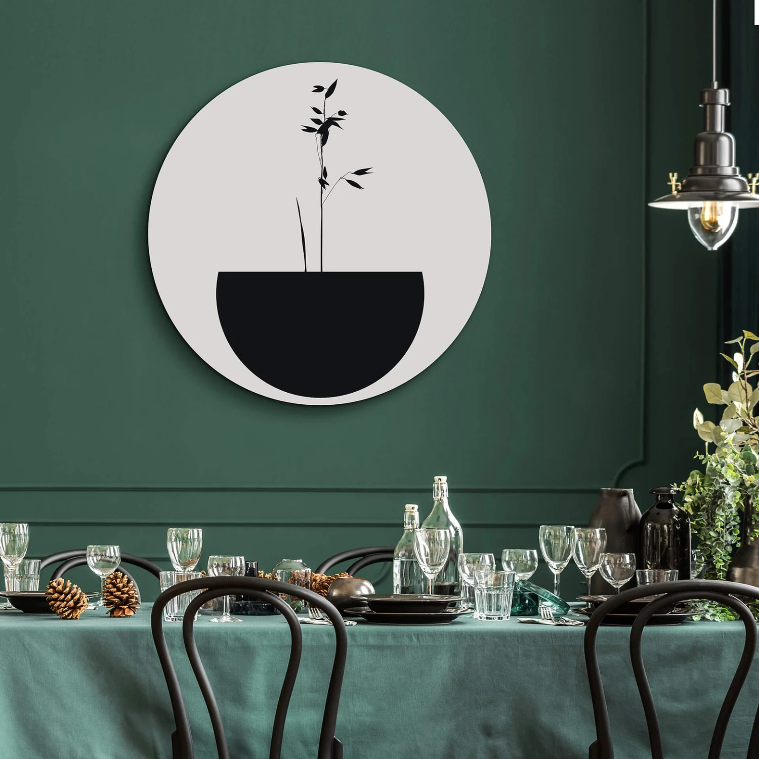 Alu-Dibond Wall Circle Kubistika - Abstract Flower - Image 2