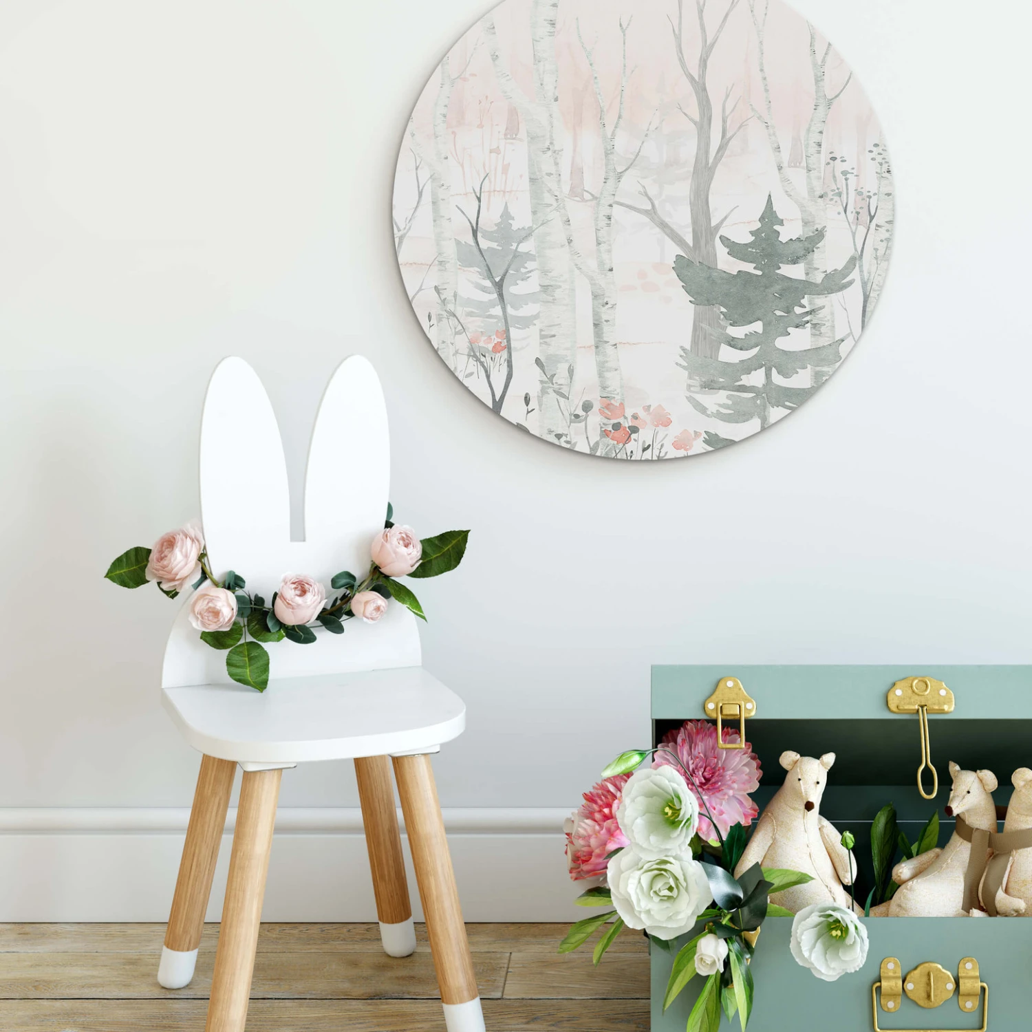 Alu-Dibond Wall Circle Kvilis - Trees In The Forest - Image 2