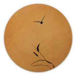 Wall Circle Wood Kubistika - Sunrise Bird