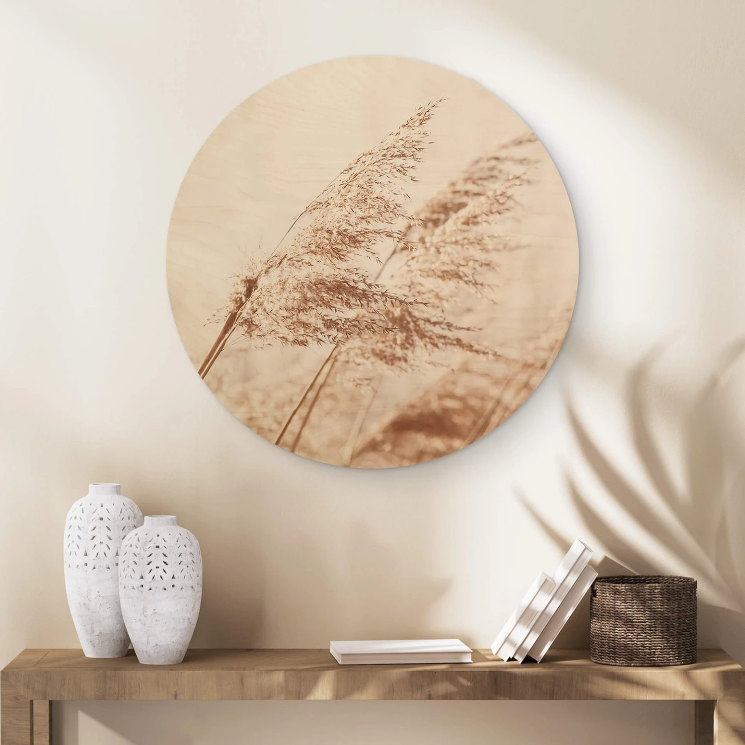 Wall Circle Wood Windy Grass - Image 2