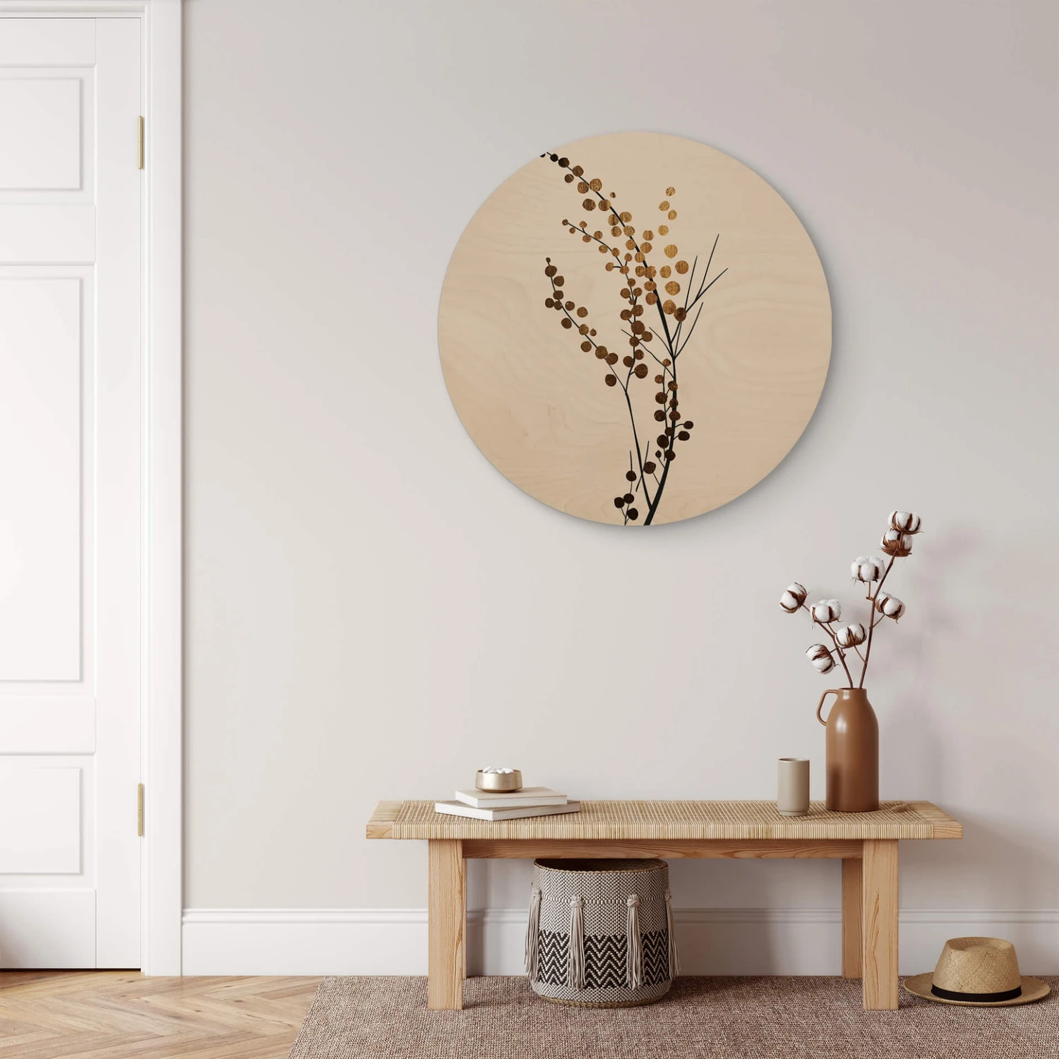 Wall Circle Wood Kubistika - Golden Branch - Image 2