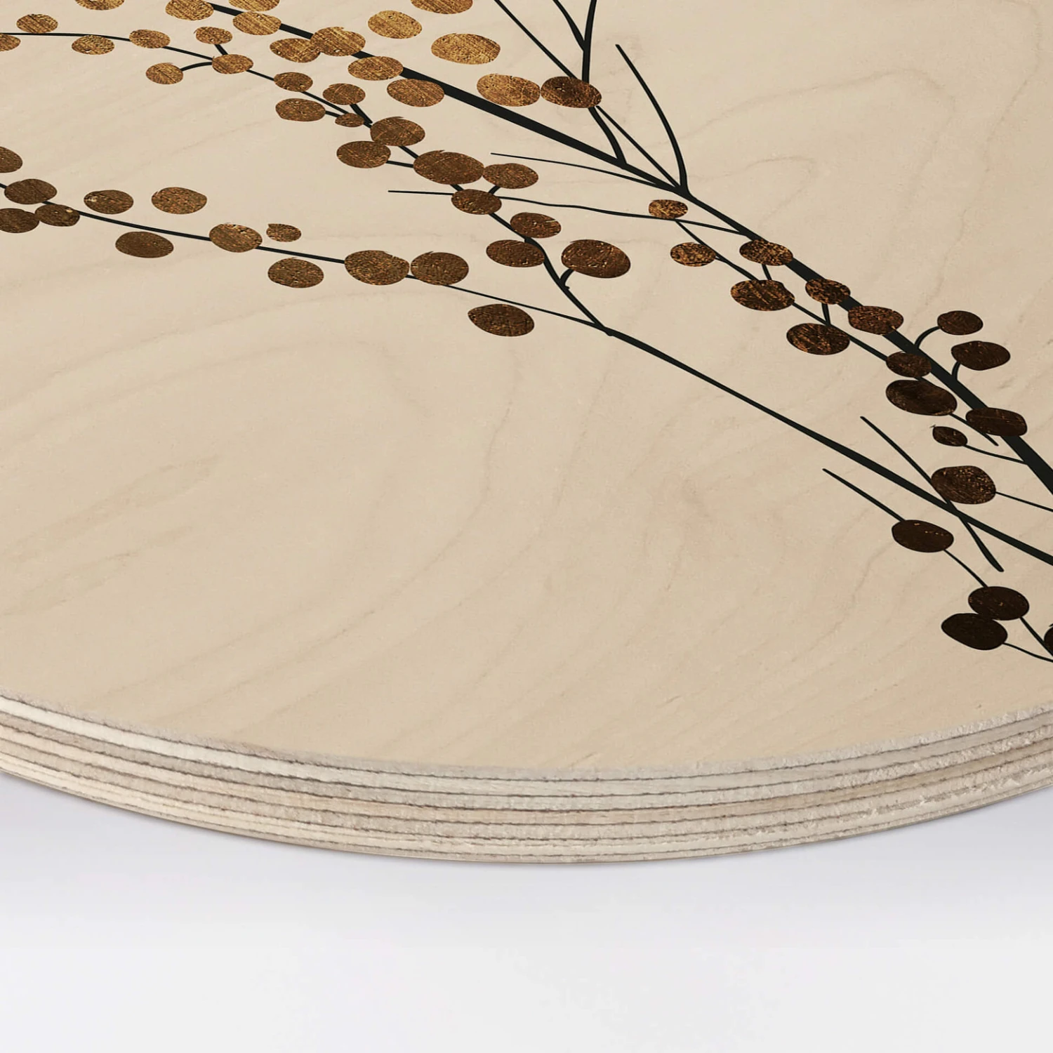 Wall Circle Wood Kubistika - Golden Branch - Image 3