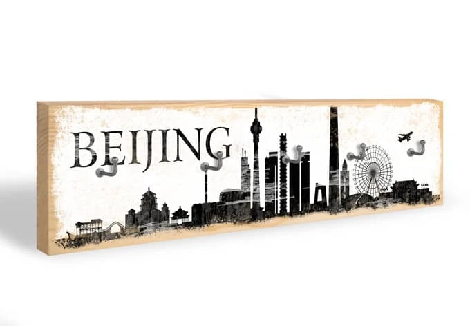 Key Holder - Beijing Skyline + 5 Hooks