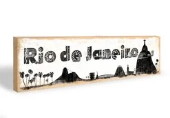 Key Holder - Rio De Janeiro Skyline + 5 Hooks