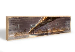 Key Holder - Manhattan Bridge At Night 01 + 5 Hooks