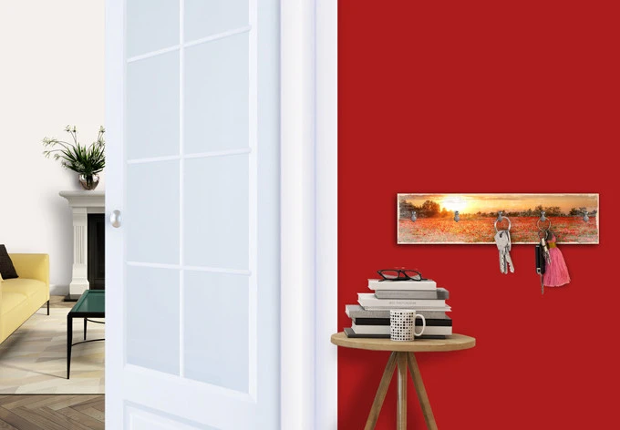 Key Holder - Poppies At Sunset + 5 Hooks - Image 2