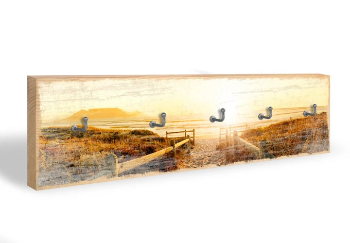 Key Holder - Sunset At The Beach + 5 Hooks