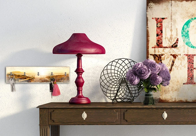 Key Holder - Sunset At The Beach + 5 Hooks - Image 2