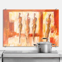 Schüßler - Four Figures In Orange - Kitchen Splashback
