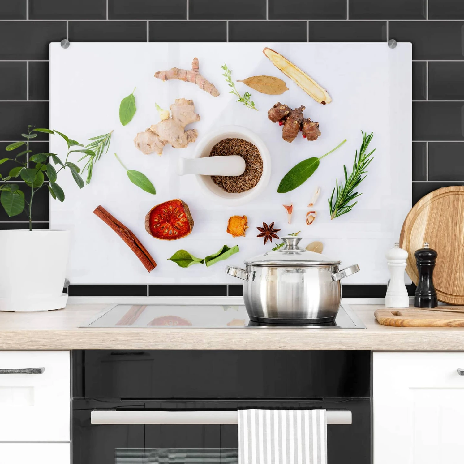 Kitchen Herbs - Kitchen Splashback