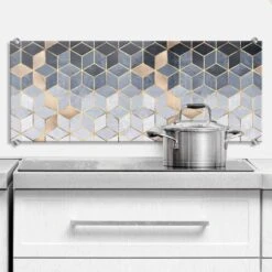 Splashback Fredriksson Blue Geometry - Panorama