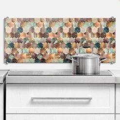 Splashback Fredriksson - Gold & Copper Hexagons