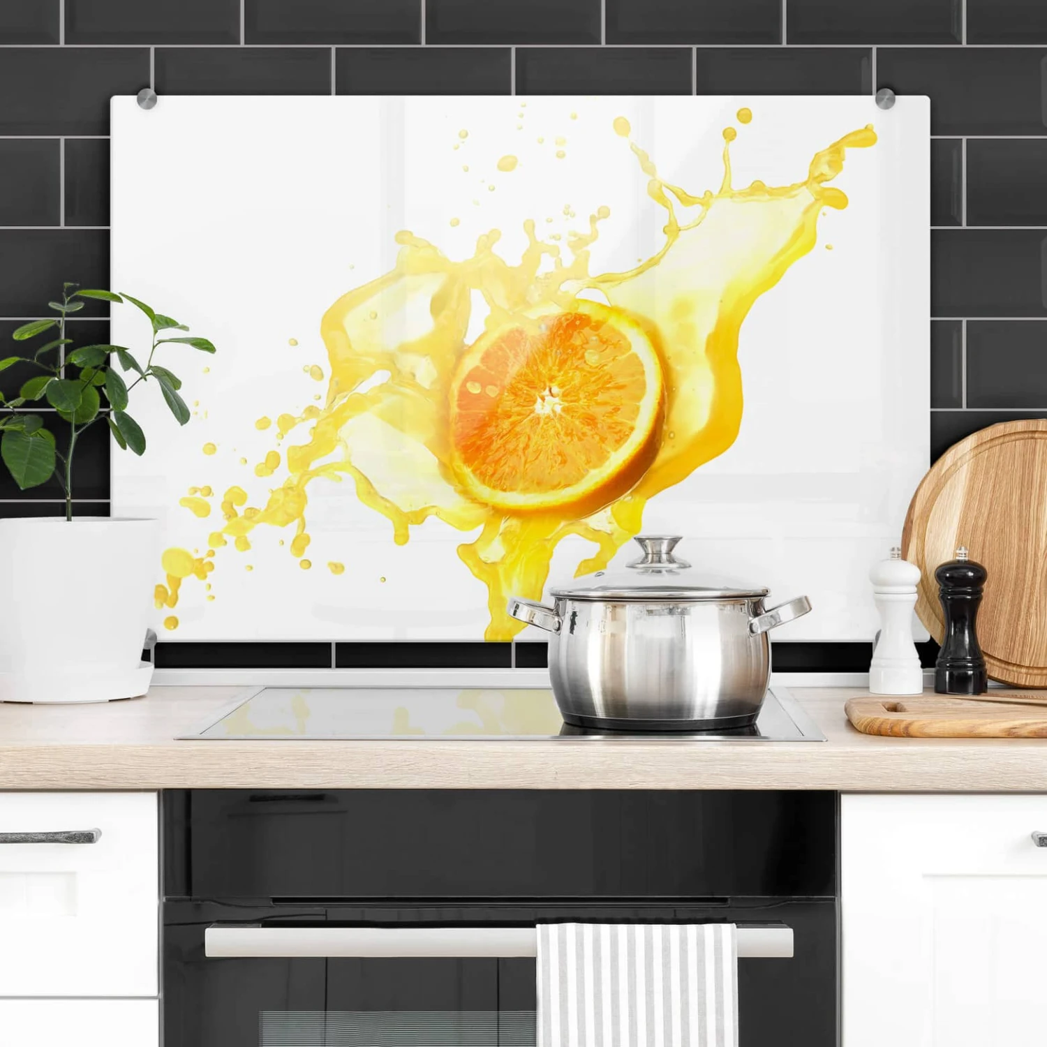 Splashing Orange - Kitchen Splashback