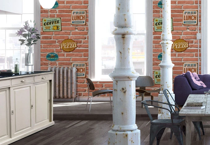 A.S. Création Wallpaper Cocktail 2 Beige, Colourful, Red