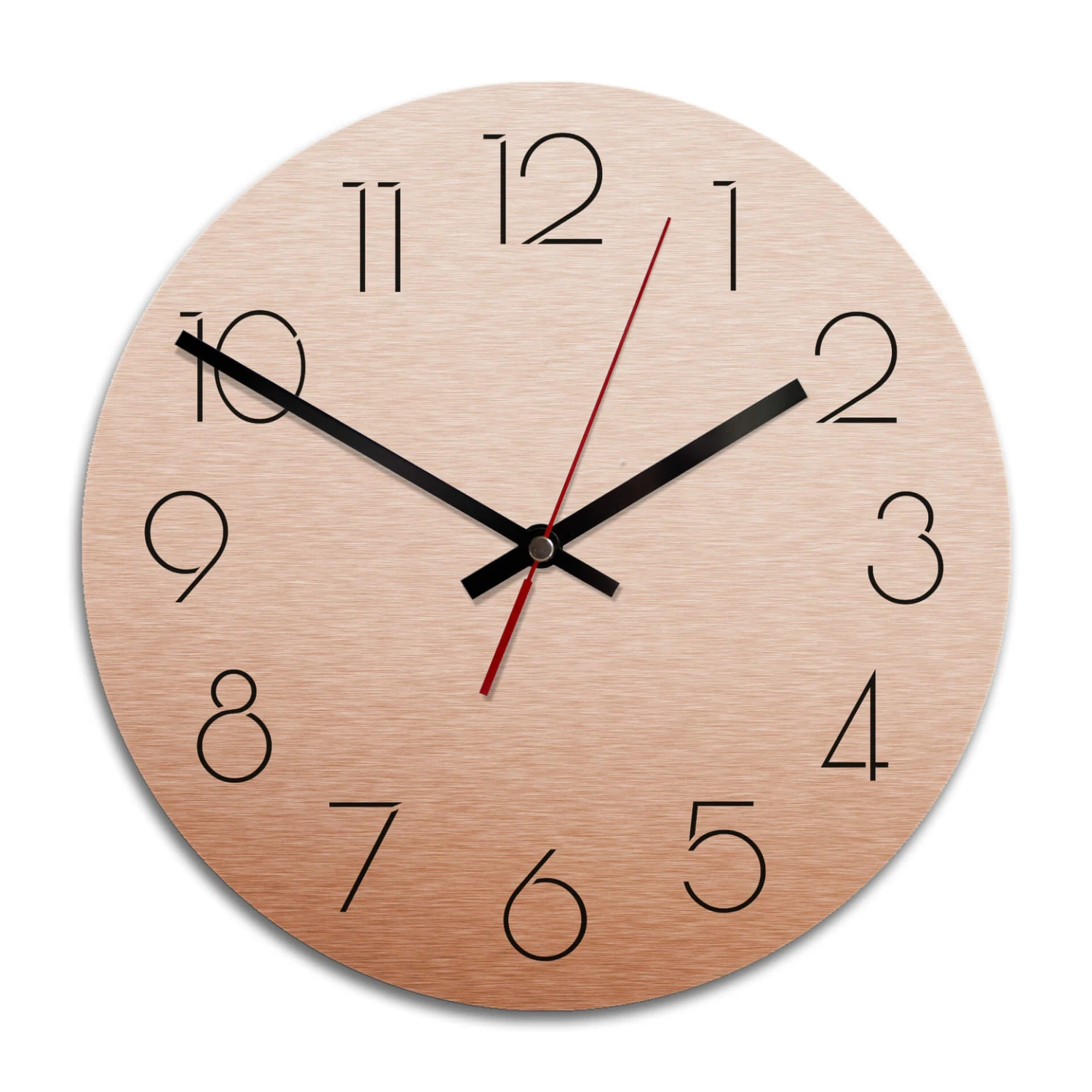 Wall Clock Alu-Dibond Copper Ø 28 Cm