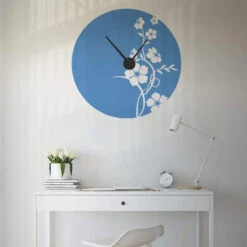 Jade Flowers Wall Sticker + Clock