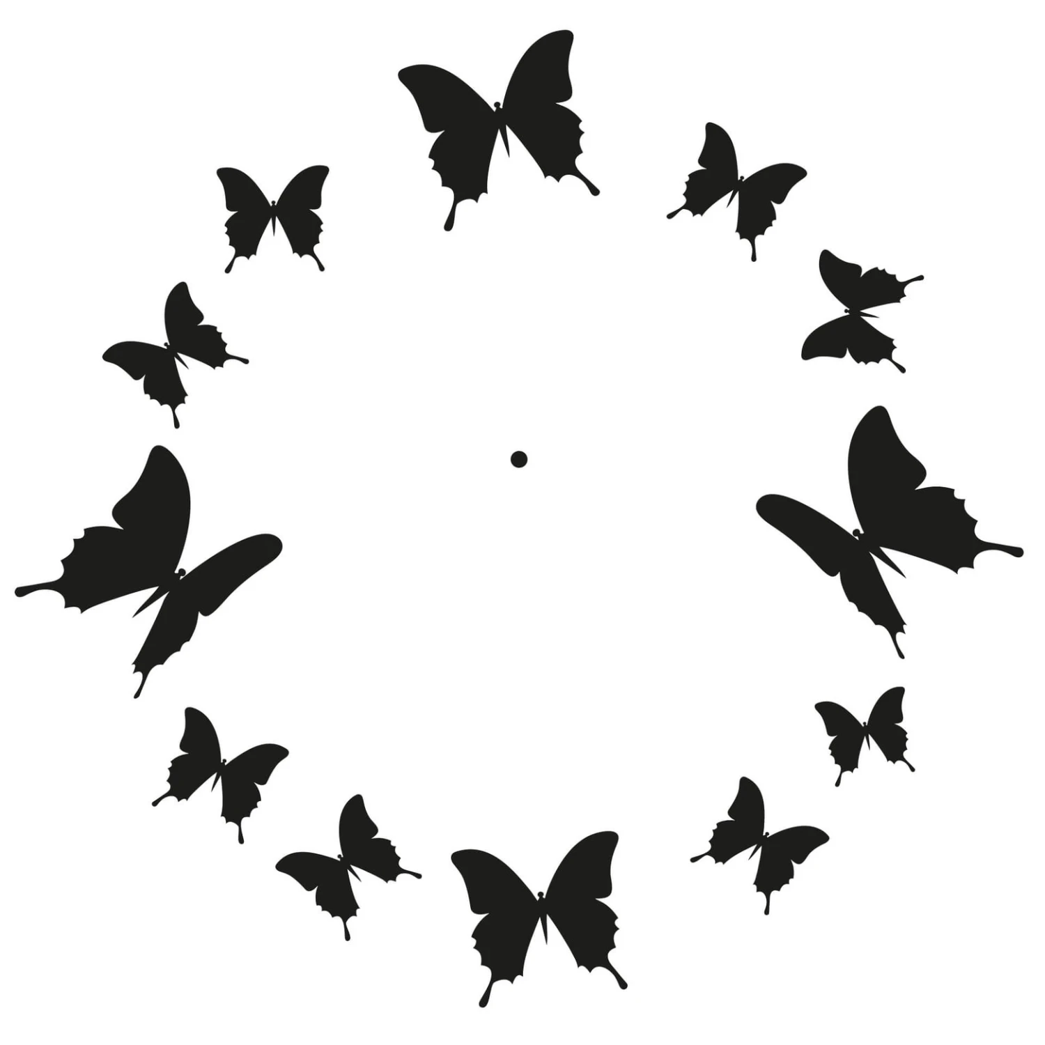 Butterflies Wall Sticker + Clock - Image 2