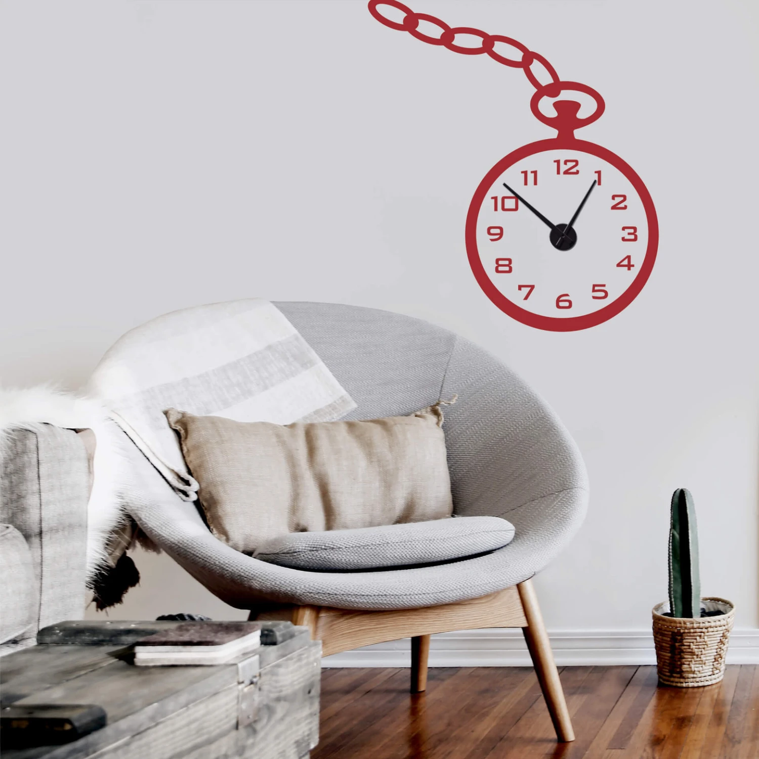 Pocket Watch Wall Sticker + Clock