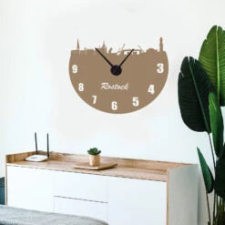 Rostock Skyline Wall Sticker + Clock