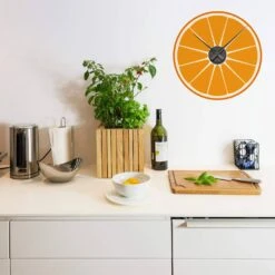 Orange Wall Sticker + Clock