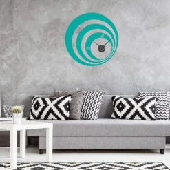 Retro Circles Wall Sticker + Clock