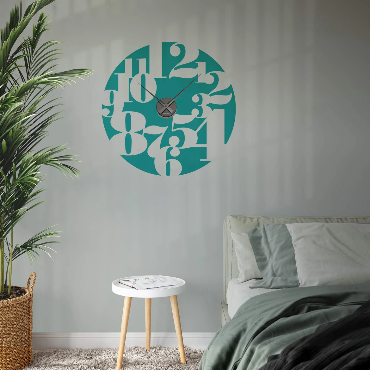 Typography Negative Wall Sticker + Clock