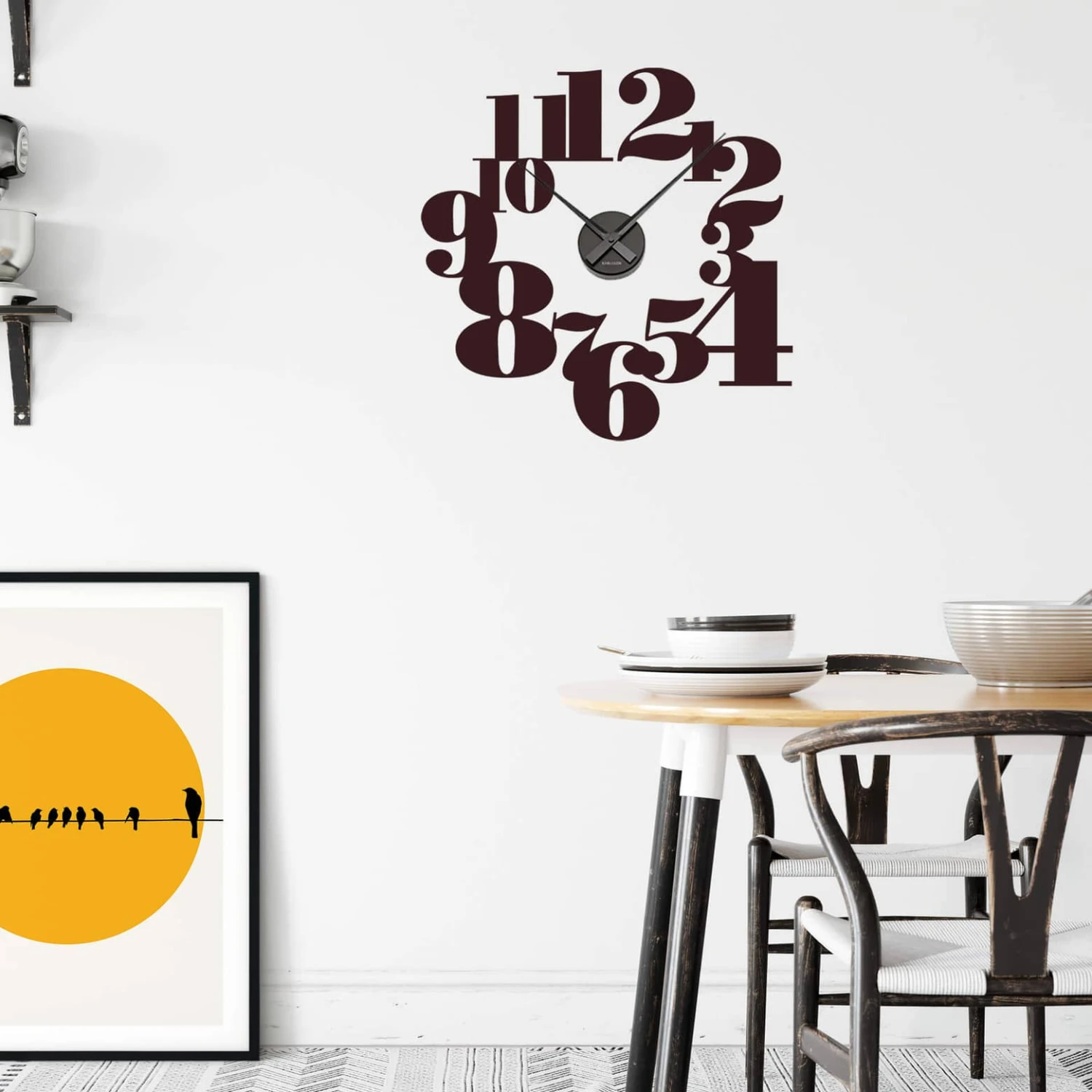 Typography Positive Wall Sticker + Clock