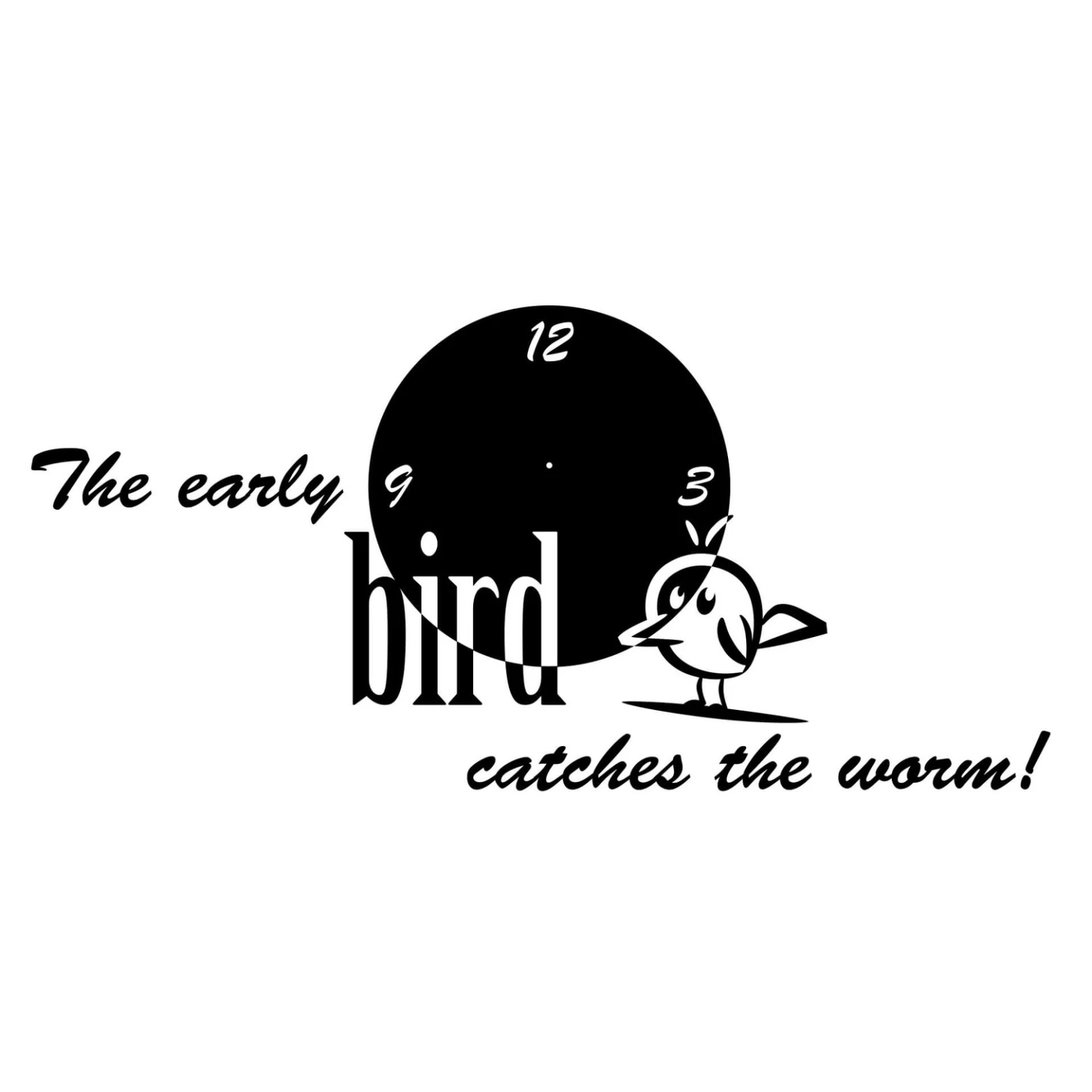 The Early Bird... Wall Sticker + Clock - Image 2
