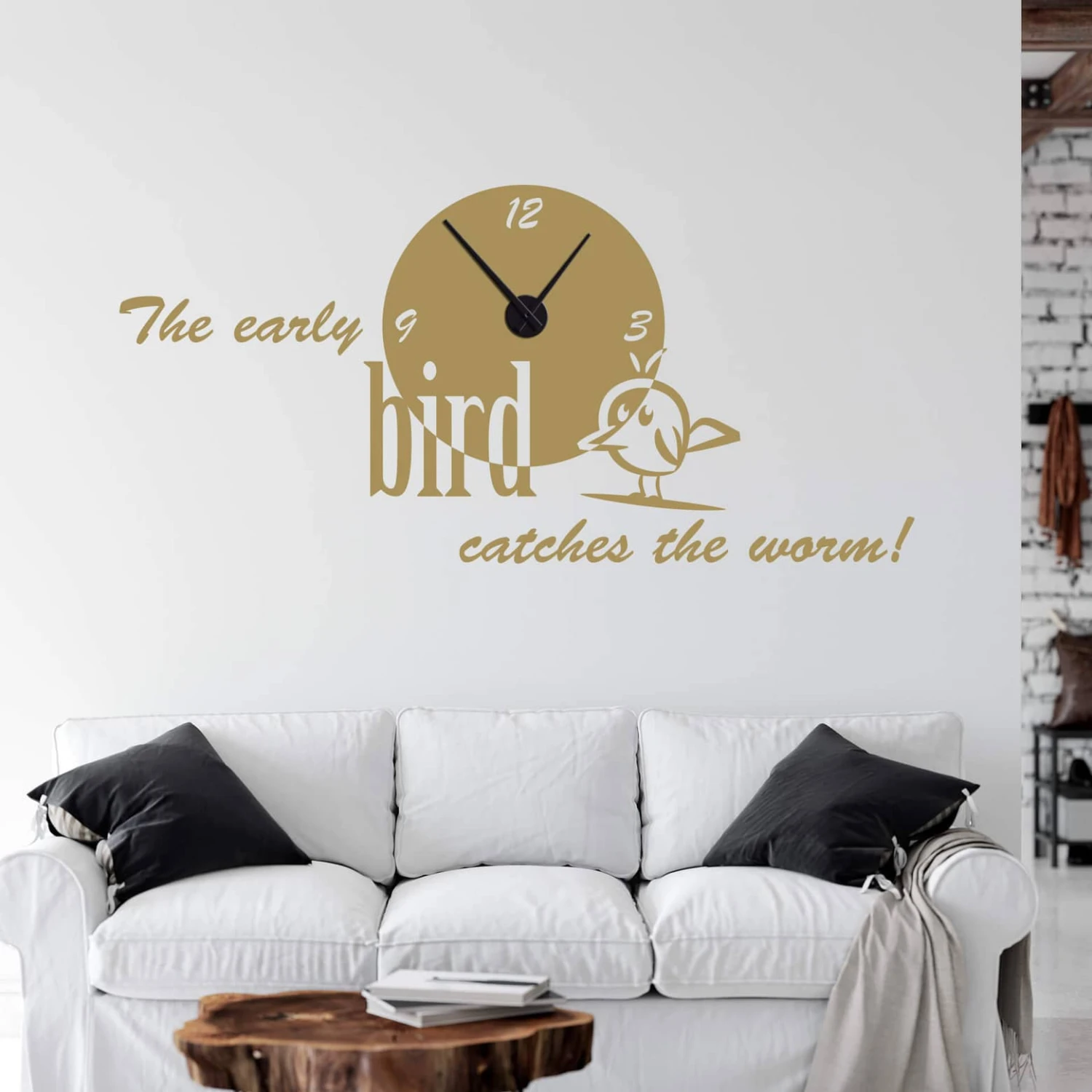 The Early Bird... Wall Sticker + Clock