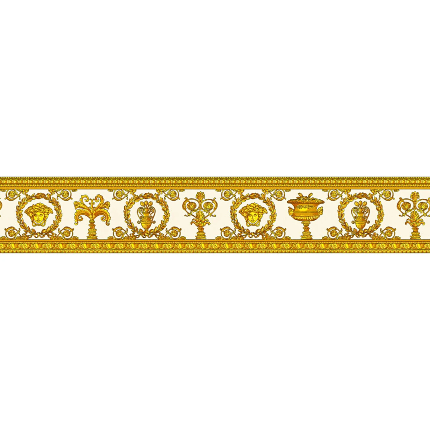 Versace Wallpaper Border Vanitas Yellow, Metallic, Orange