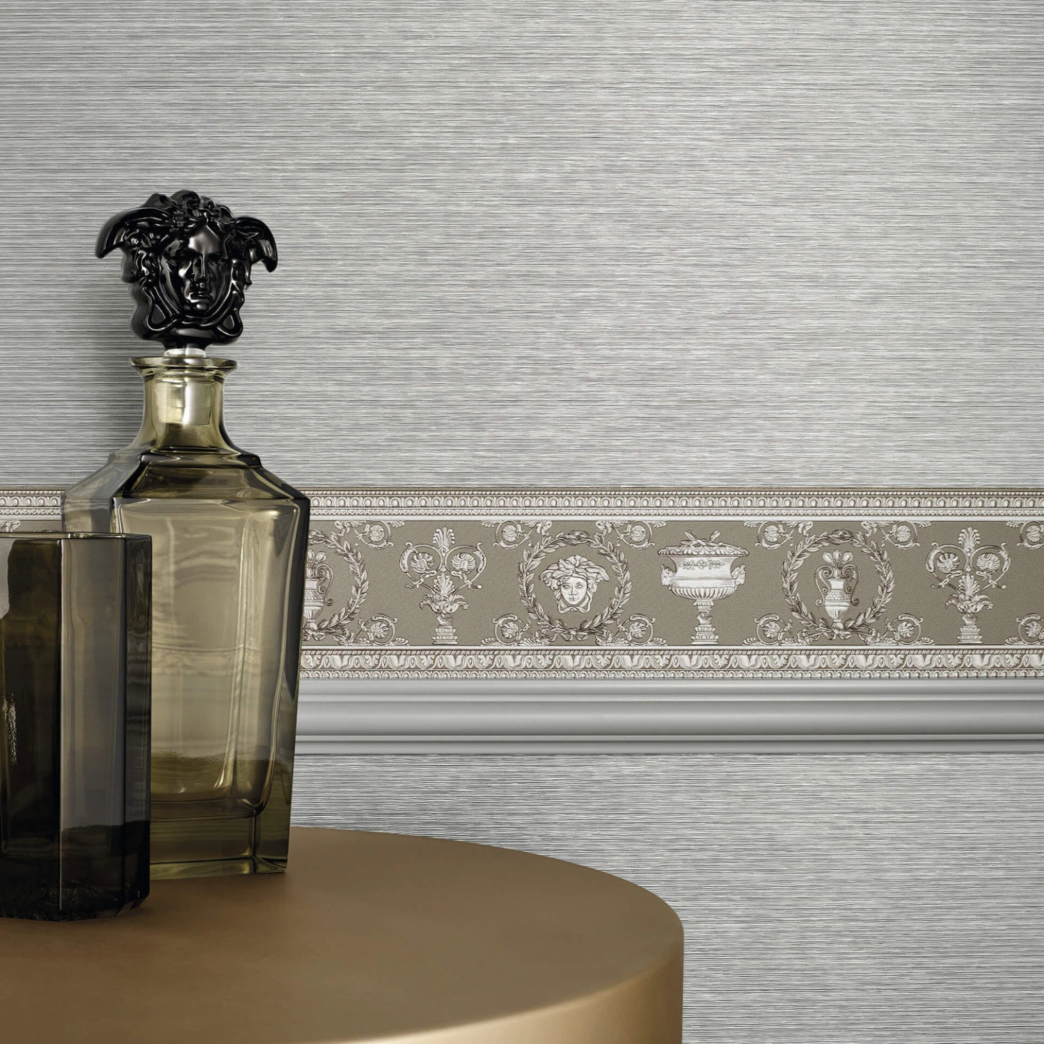 Versace Wallpaper Border Vanitas Beige, Grey, Metallic - Image 3