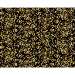 Versace Wallpaper Non-woven Wallpaper Barocco Flowers Metallic, Black