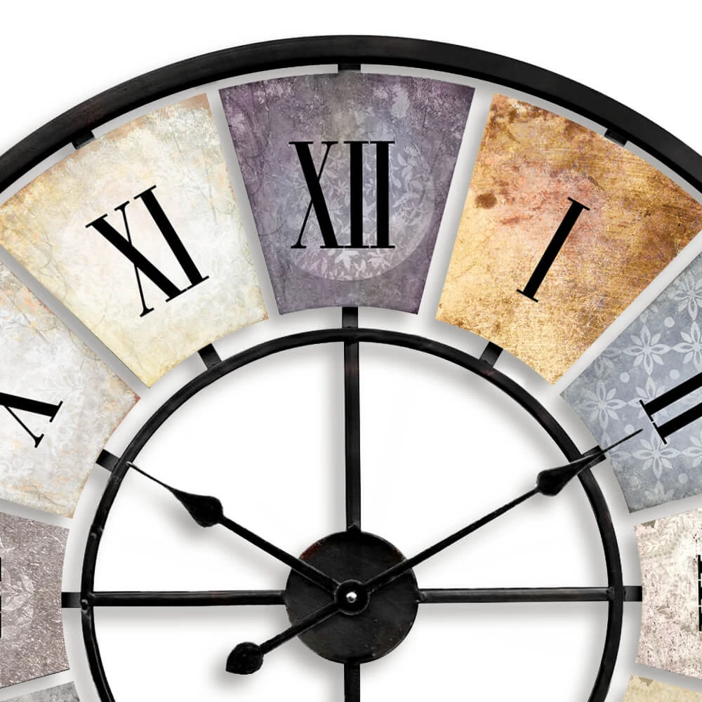 Vintage XXL Antique Metal Wall Clock Shabby Style Ø80 Cm - Image 5