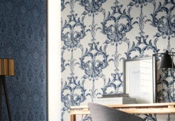 Architects Paper Pattern Wallpaper Textile Wallpaper Tessuto 2 Blue, White