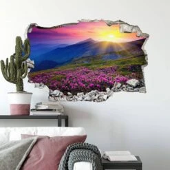 3D Wall Sticker Sunset In The Mountains